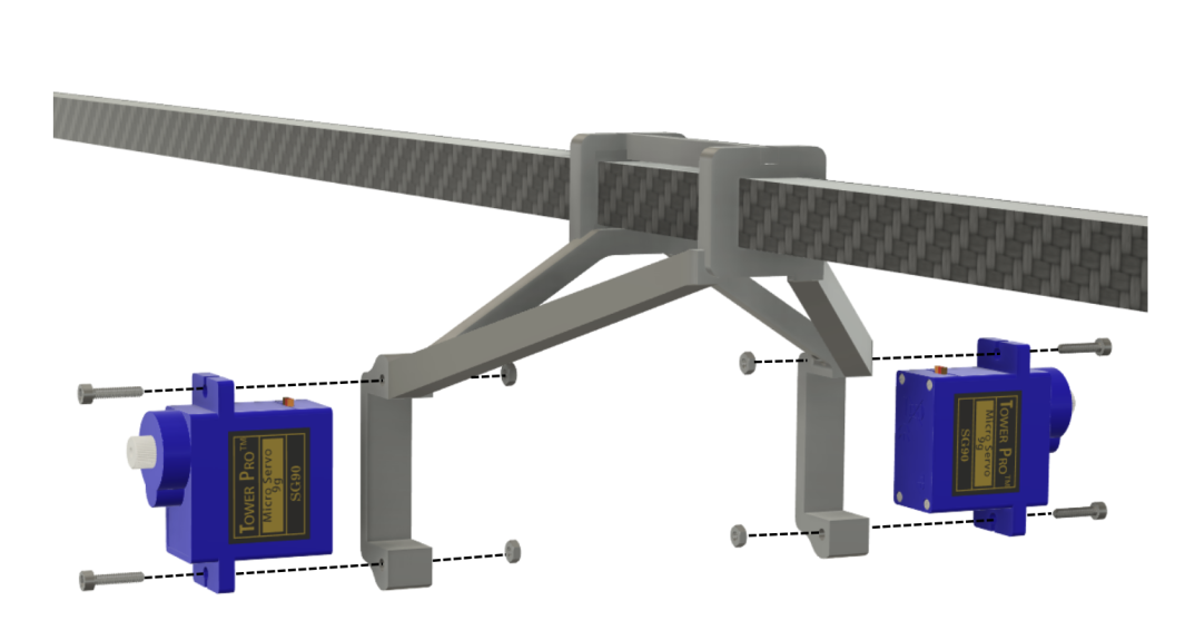 support for the servo actioning the wing’s flaps.
